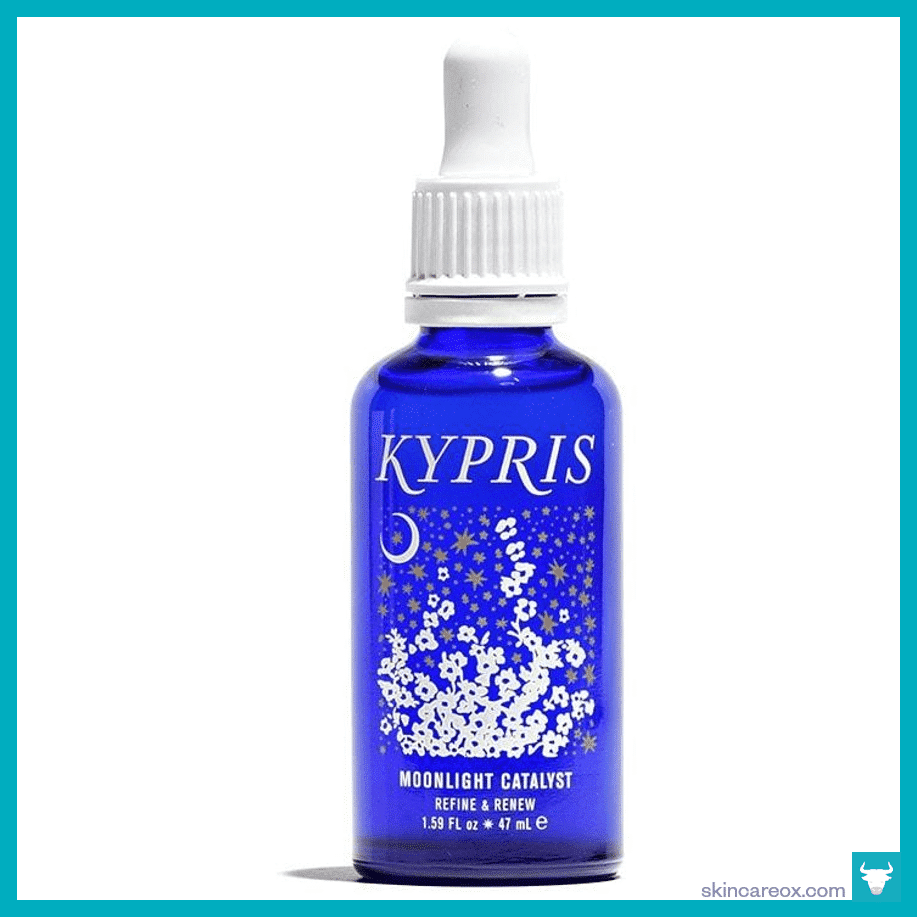 Picture of Kypris Moonlight Catalyst full-sized blue glass bottle.